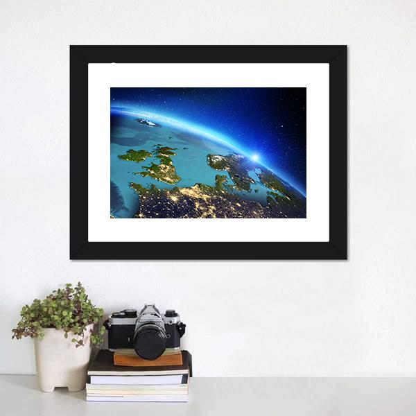 Close Up Of Planet Earth Canvas Wall Art-5 Horizontal-Gallery Wrap-22" x 12"-Tiaracle
