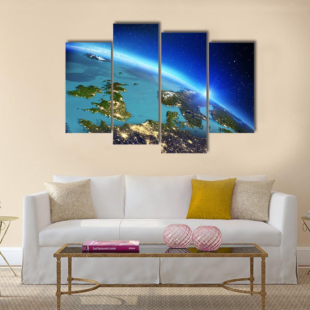 Close Up Of Planet Earth Canvas Wall Art-4 Pop-Gallery Wrap-50" x 32"-Tiaracle