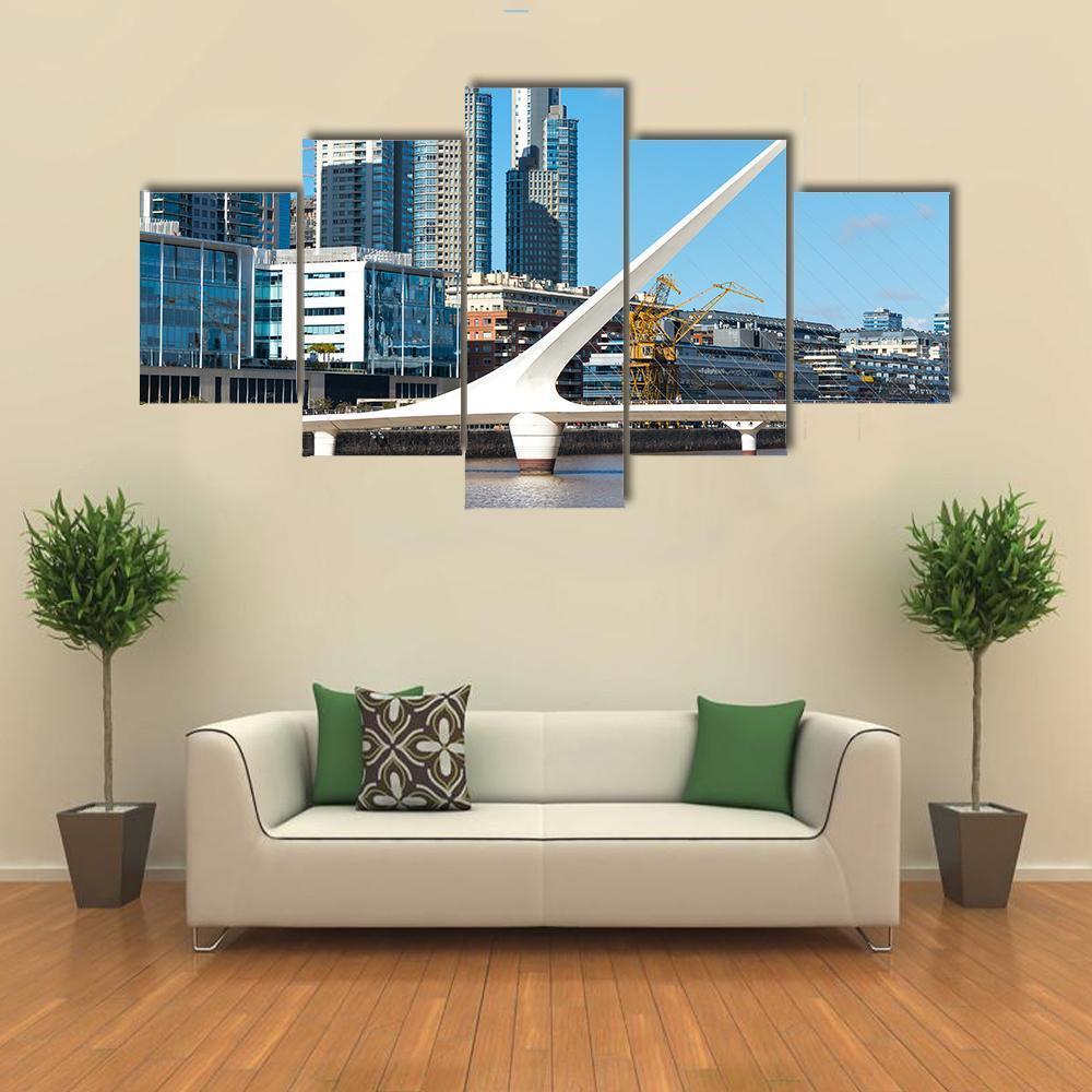 Close Up Of Puerto Madero Canvas Wall Art-5 Star-Gallery Wrap-62" x 32"-Tiaracle