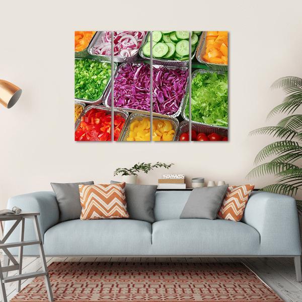 Salad Bar Canvas Wall Art-4 Horizontal-Gallery Wrap-34" x 24"-Tiaracle