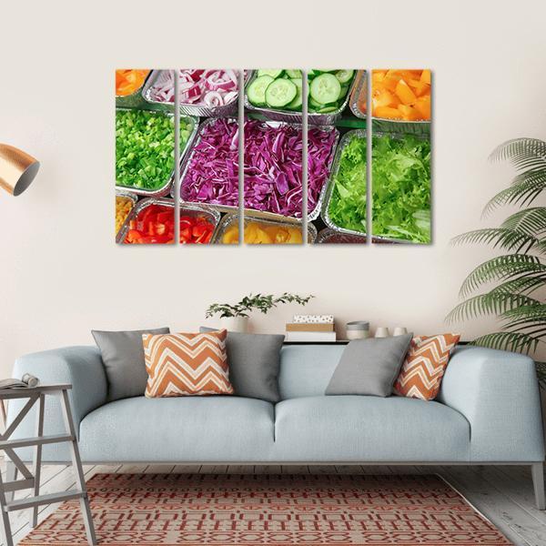 Salad Bar Canvas Wall Art-5 Horizontal-Gallery Wrap-22" x 12"-Tiaracle