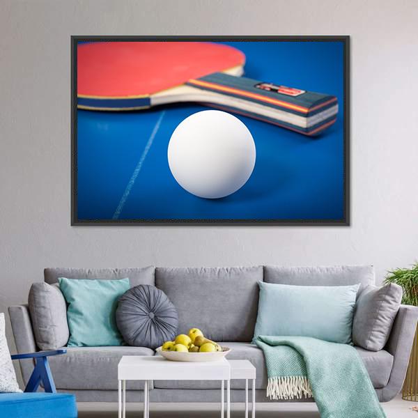 Table Tennis Ball &amp; Racket Canvas Wall Art-3 Horizontal-Gallery Wrap-25" x 16"-Tiaracle