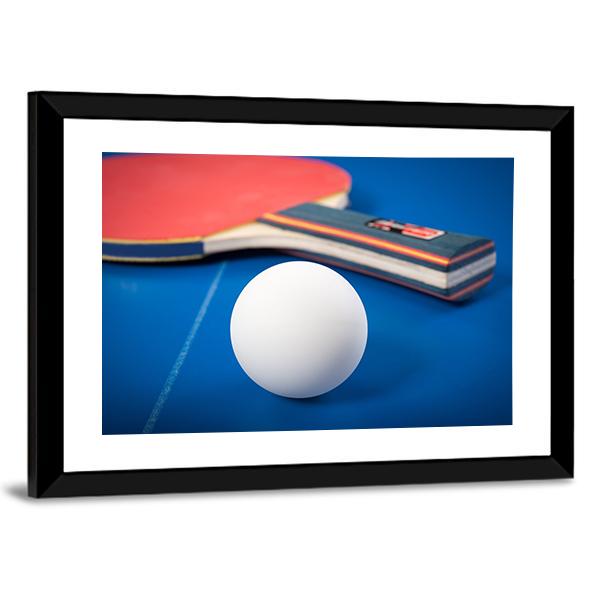 Table Tennis Ball &amp; Racket Canvas Wall Art-3 Horizontal-Gallery Wrap-25" x 16"-Tiaracle