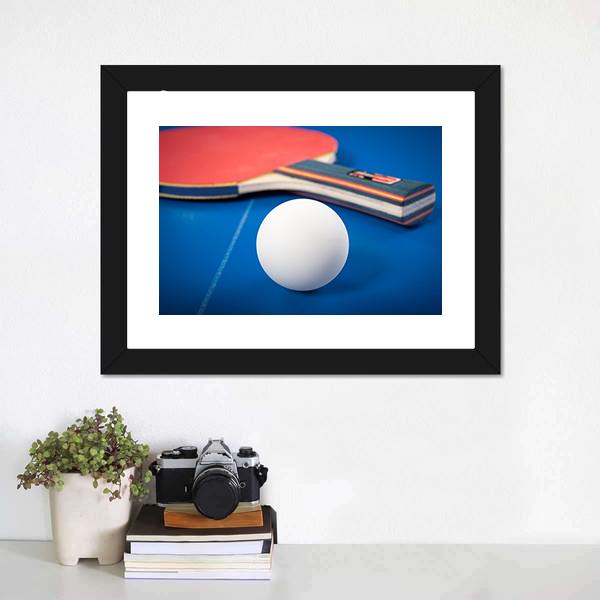 Table Tennis Ball &amp; Racket Canvas Wall Art-3 Horizontal-Gallery Wrap-25" x 16"-Tiaracle
