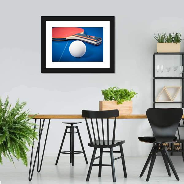 Table Tennis Ball &amp; Racket Canvas Wall Art-3 Horizontal-Gallery Wrap-25" x 16"-Tiaracle