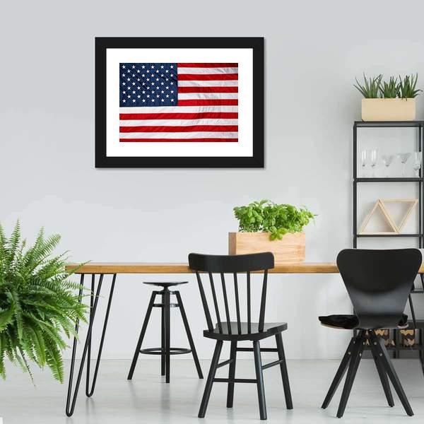 Close Up Of US Flag Canvas Wall Art-5 Horizontal-Gallery Wrap-22" x 12"-Tiaracle