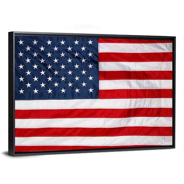 Close Up Of US Flag Canvas Wall Art-5 Horizontal-Gallery Wrap-22" x 12"-Tiaracle