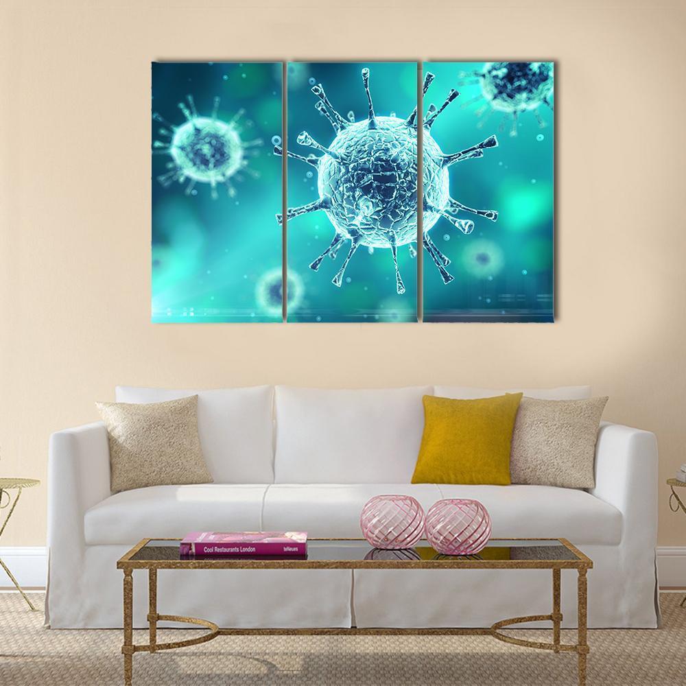 Close Up Of Virus Canvas Wall Art-3 Horizontal-Gallery Wrap-37" x 24"-Tiaracle