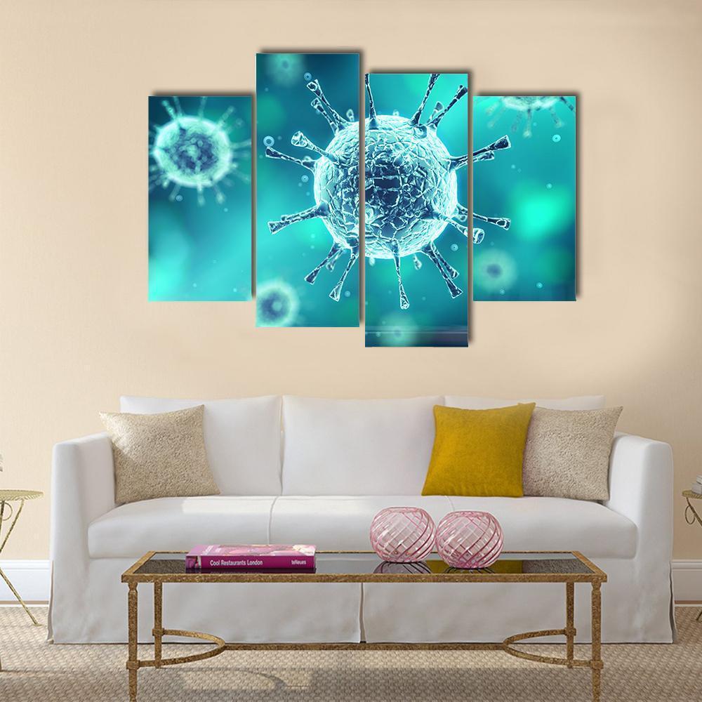 Close Up Of Virus Canvas Wall Art-4 Pop-Gallery Wrap-50" x 32"-Tiaracle