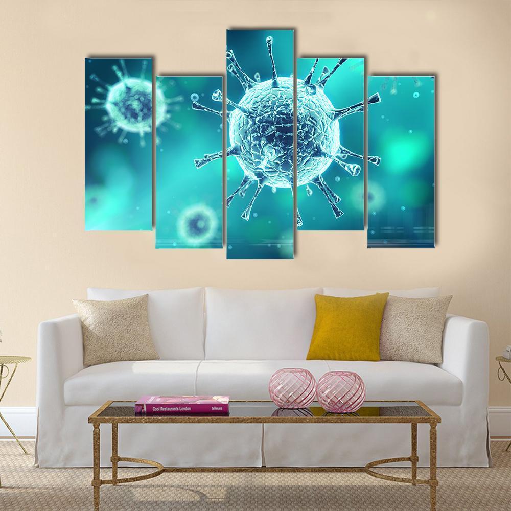Close Up Of Virus Canvas Wall Art-5 Pop-Gallery Wrap-47" x 32"-Tiaracle