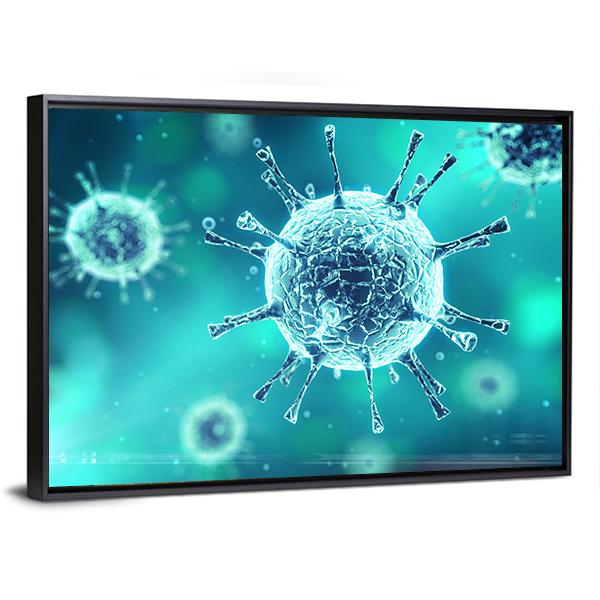 Close Up Of Virus Canvas Wall Art-3 Horizontal-Gallery Wrap-25" x 16"-Tiaracle
