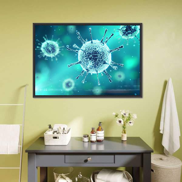 Close Up Of Virus Canvas Wall Art-3 Horizontal-Gallery Wrap-25" x 16"-Tiaracle