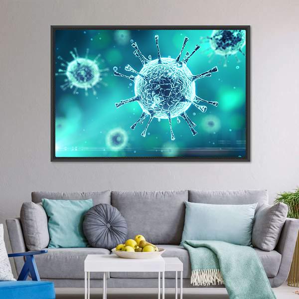 Close Up Of Virus Canvas Wall Art-3 Horizontal-Gallery Wrap-25" x 16"-Tiaracle