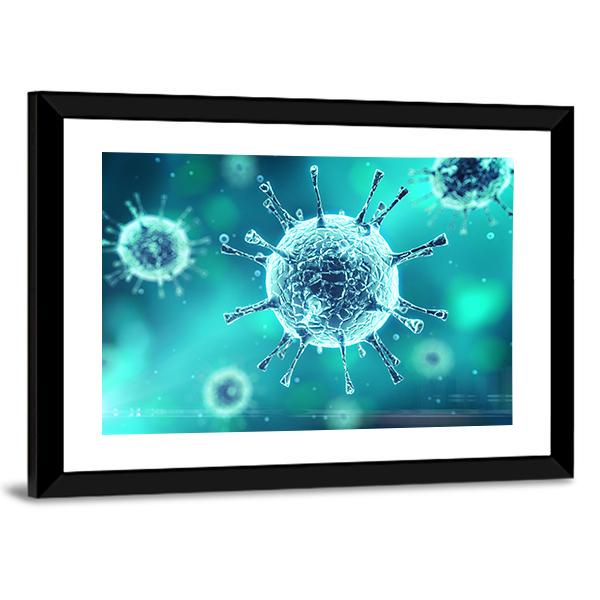 Close Up Of Virus Canvas Wall Art-3 Horizontal-Gallery Wrap-25" x 16"-Tiaracle