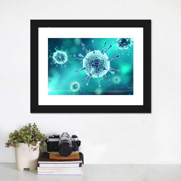 Close Up Of Virus Canvas Wall Art-3 Horizontal-Gallery Wrap-25" x 16"-Tiaracle
