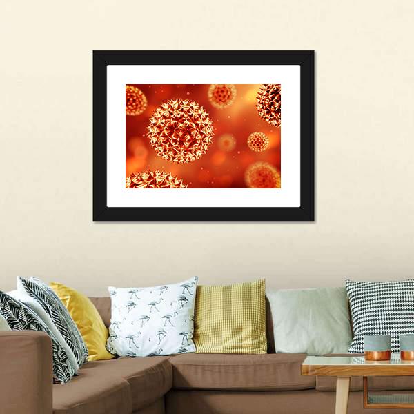 Close Up Of Virus Structure Canvas Wall Art-1 Piece-Framed Print-20" x 16"-Tiaracle