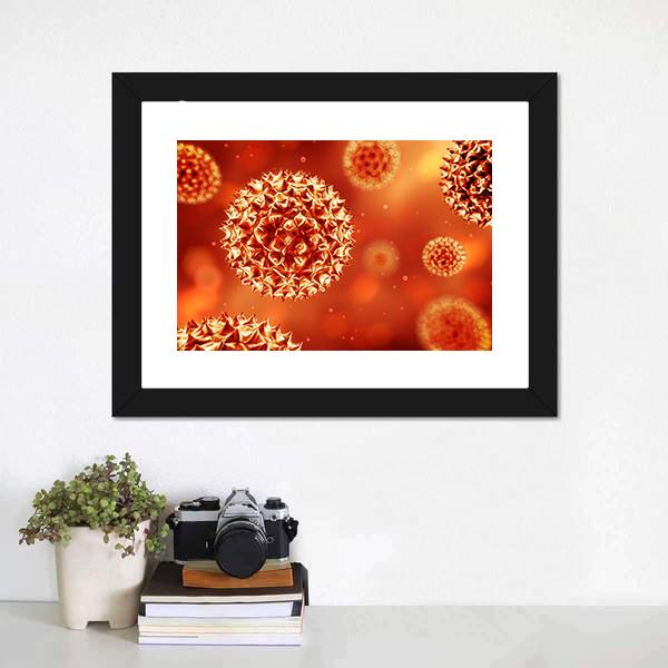 Close Up Of Virus Structure Canvas Wall Art-5 Horizontal-Gallery Wrap-22" x 12"-Tiaracle