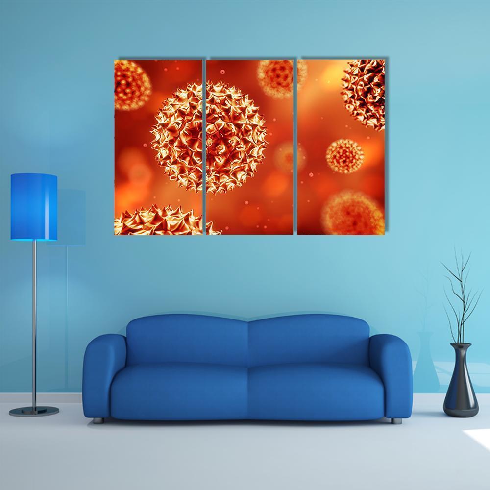 Close Up Of Virus Structure Canvas Wall Art-3 Horizontal-Gallery Wrap-37" x 24"-Tiaracle