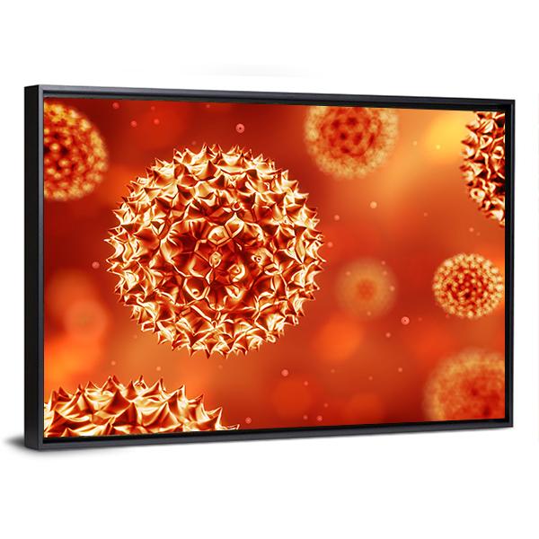 Close Up Of Virus Structure Canvas Wall Art-3 Horizontal-Gallery Wrap-25" x 16"-Tiaracle
