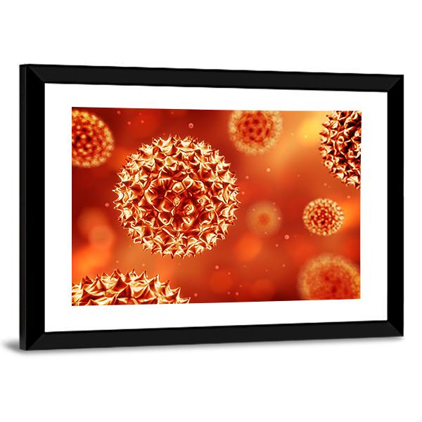 Close Up Of Virus Structure Canvas Wall Art-3 Horizontal-Gallery Wrap-25" x 16"-Tiaracle