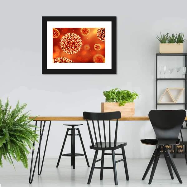 Close Up Of Virus Structure Canvas Wall Art-3 Horizontal-Gallery Wrap-25" x 16"-Tiaracle