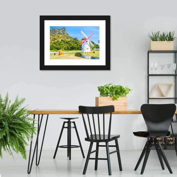 Close Up Of Windmill Canvas Wall Art-5 Horizontal-Gallery Wrap-22" x 12"-Tiaracle