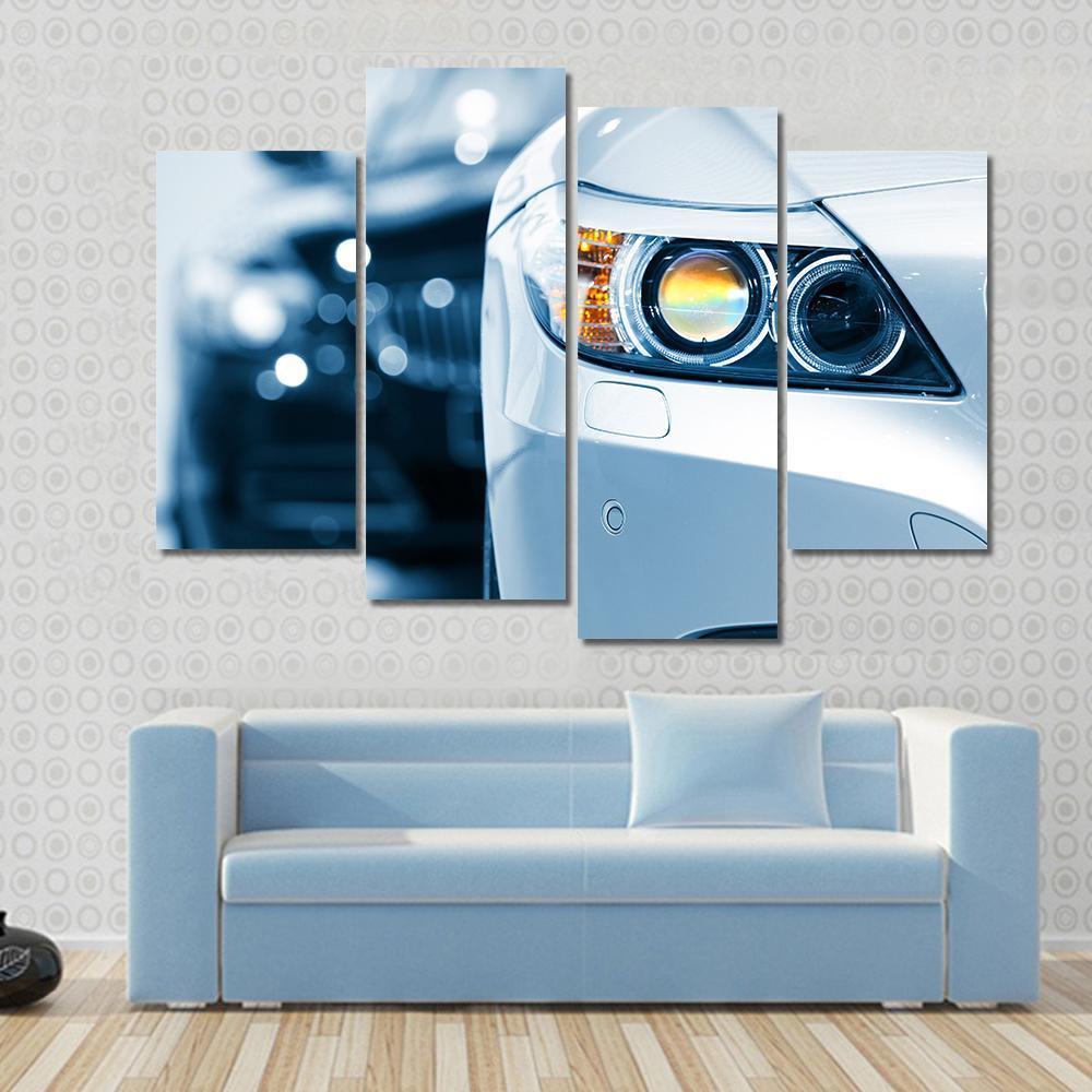 Close Up Of Car Headlight Canvas Wall Art-4 Pop-Gallery Wrap-50" x 32"-Tiaracle