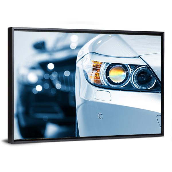 Close Up Of Car Headlight Canvas Wall Art-3 Horizontal-Gallery Wrap-25" x 16"-Tiaracle