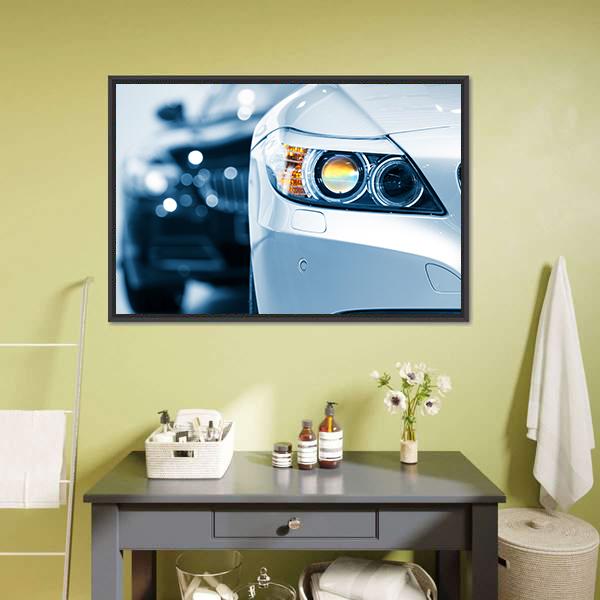 Close Up Of Car Headlight Canvas Wall Art-3 Horizontal-Gallery Wrap-25" x 16"-Tiaracle