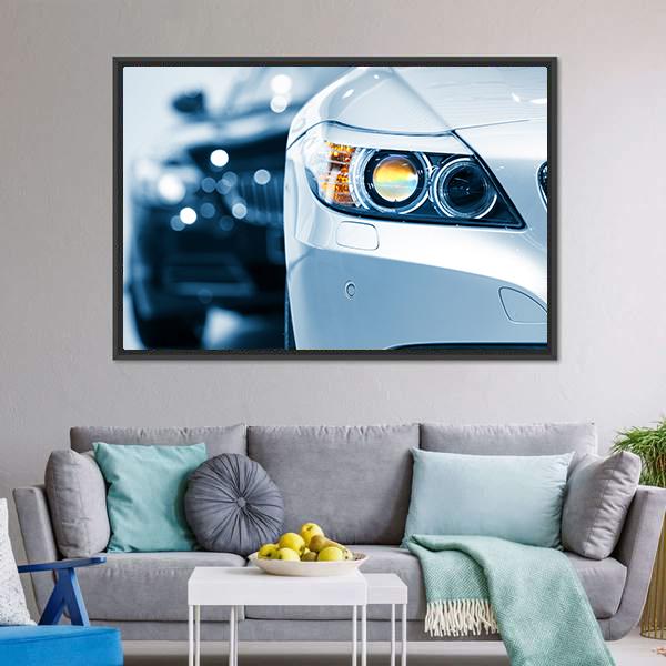 Close Up Of Car Headlight Canvas Wall Art-3 Horizontal-Gallery Wrap-25" x 16"-Tiaracle