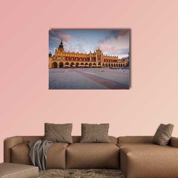 Cloth Hall In Krakow Canvas Wall Art-1 Piece-Gallery Wrap-48" x 32"-Tiaracle