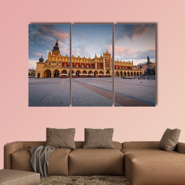 Cloth Hall In Krakow Canvas Wall Art-3 Horizontal-Gallery Wrap-25" x 16"-Tiaracle