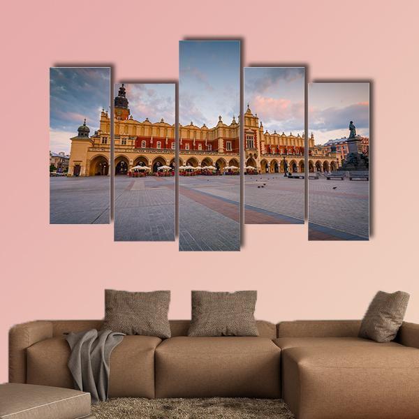Cloth Hall In Krakow Canvas Wall Art-5 Pop-Gallery Wrap-47" x 32"-Tiaracle