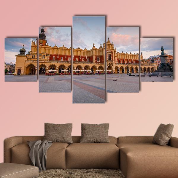 Cloth Hall In Krakow Canvas Wall Art-5 Star-Gallery Wrap-62" x 32"-Tiaracle
