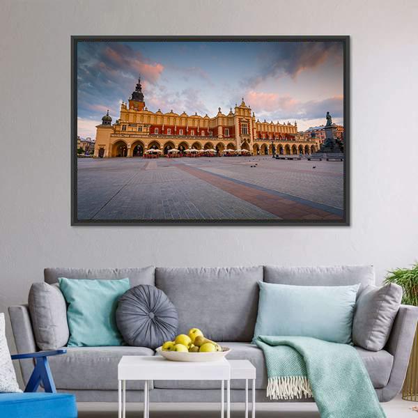 Cloth Hall In Krakow Canvas Wall Art-3 Horizontal-Gallery Wrap-25" x 16"-Tiaracle