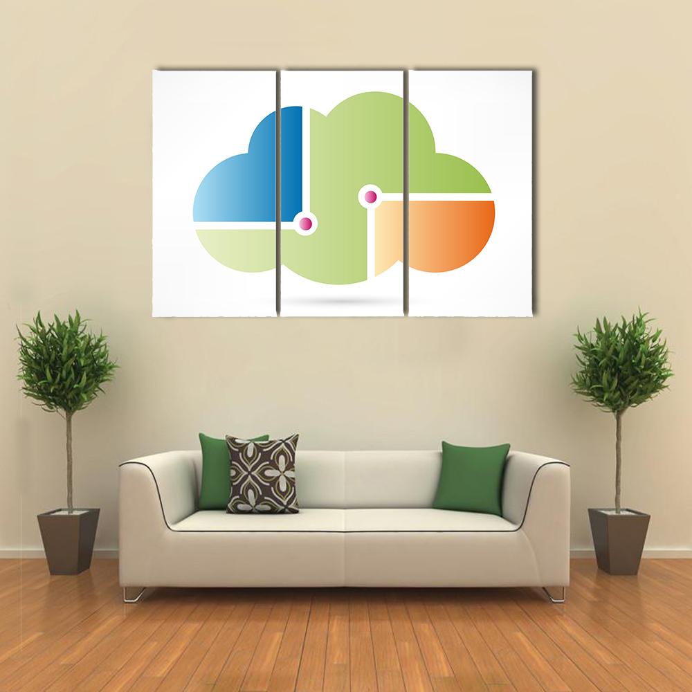 Cloud Computing Icon Canvas Wall Art-3 Horizontal-Gallery Wrap-25" x 16"-Tiaracle