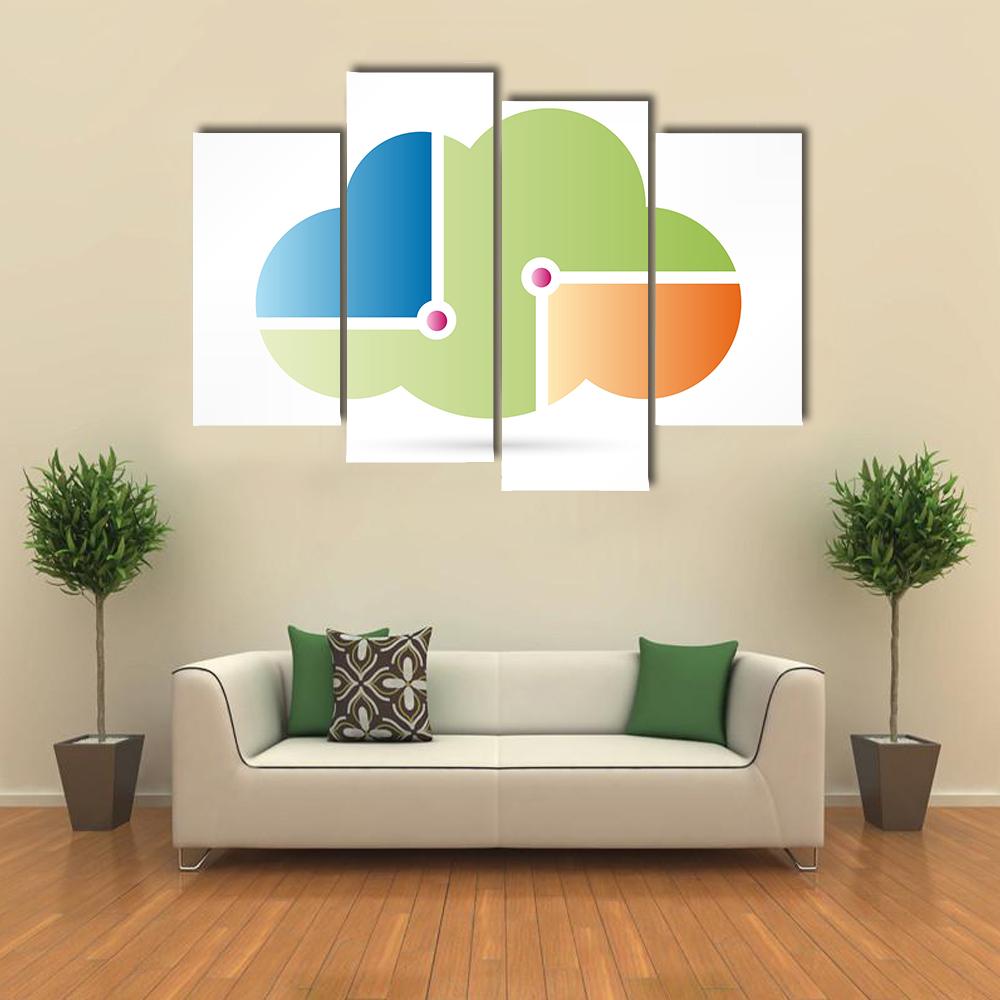 Cloud Computing Icon Canvas Wall Art-4 Pop-Gallery Wrap-34" x 20"-Tiaracle