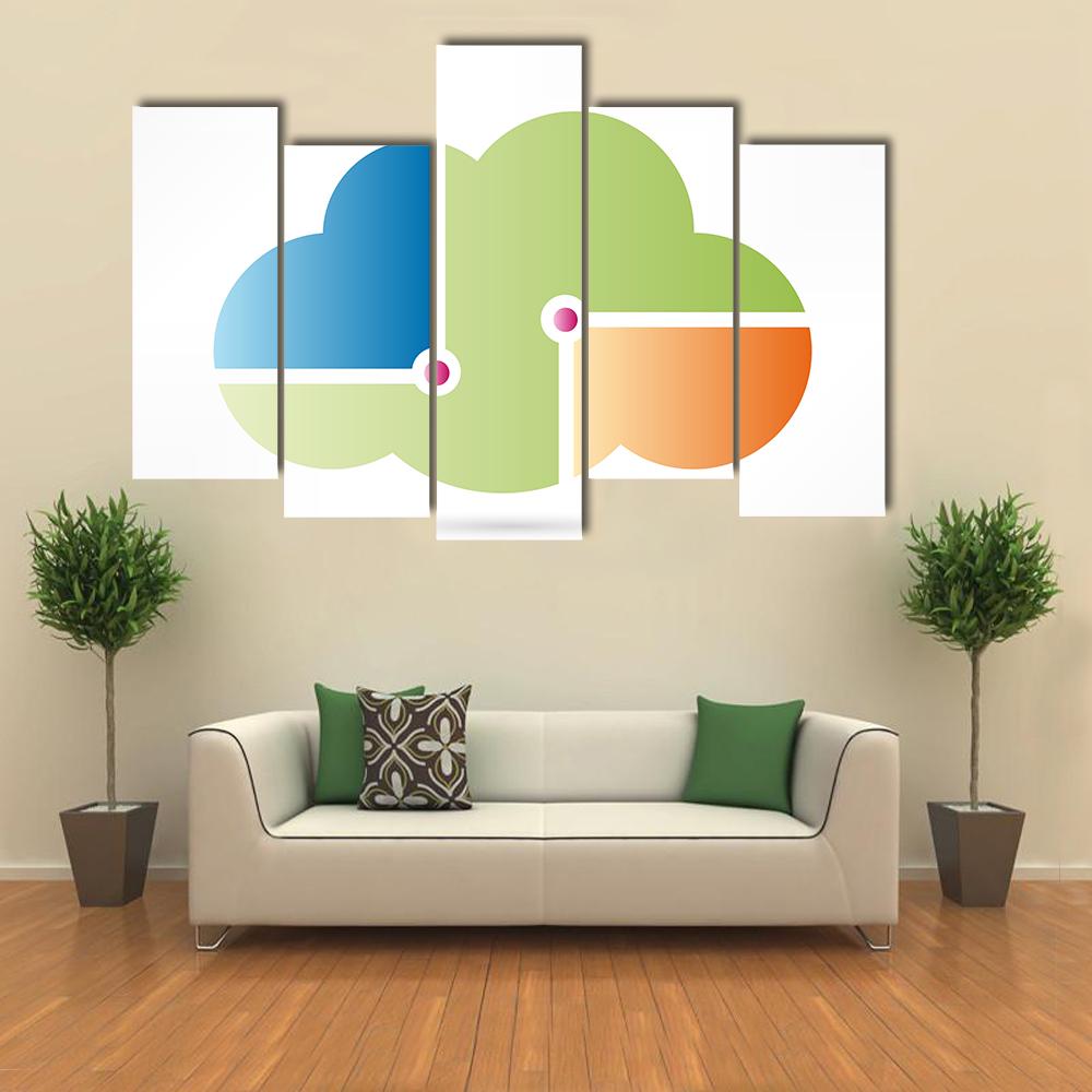 Cloud Computing Icon Canvas Wall Art-5 Pop-Gallery Wrap-32" x 21"-Tiaracle