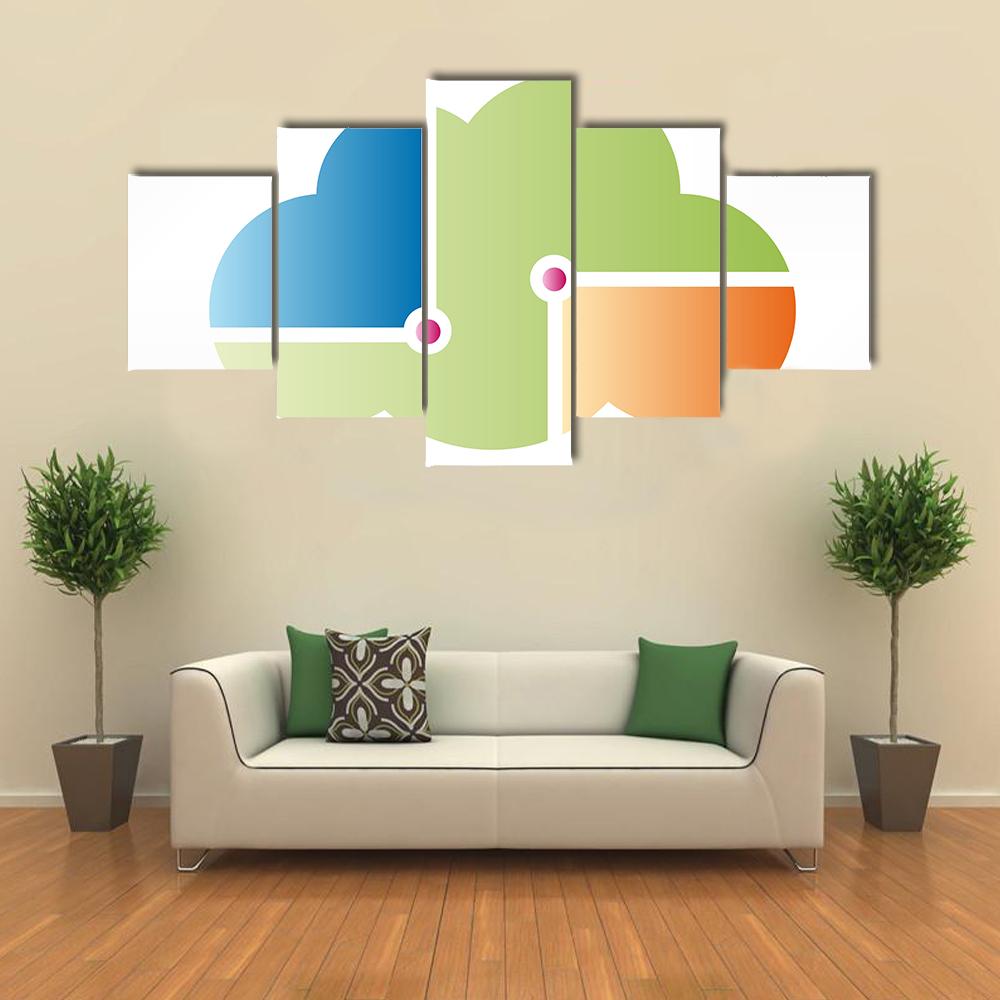 Cloud Computing Icon Canvas Wall Art-5 Star-Gallery Wrap-42" x 21"-Tiaracle