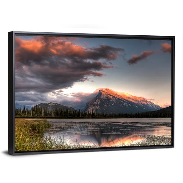 Clouds Moving Over The Top Of A Mountain Canvas Wall Art-3 Horizontal-Gallery Wrap-25" x 16"-Tiaracle