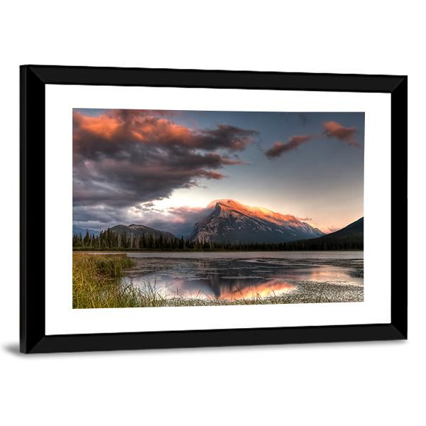 Clouds Moving Over The Top Of A Mountain Canvas Wall Art-3 Horizontal-Gallery Wrap-25" x 16"-Tiaracle