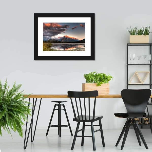 Clouds Moving Over The Top Of A Mountain Canvas Wall Art-3 Horizontal-Gallery Wrap-25" x 16"-Tiaracle