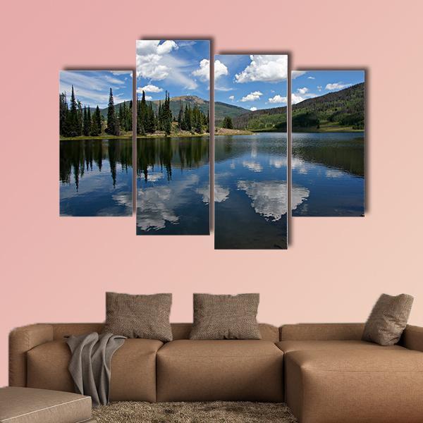 Clouds On Pearl Lake Canvas Wall Art-4 Pop-Gallery Wrap-50" x 32"-Tiaracle