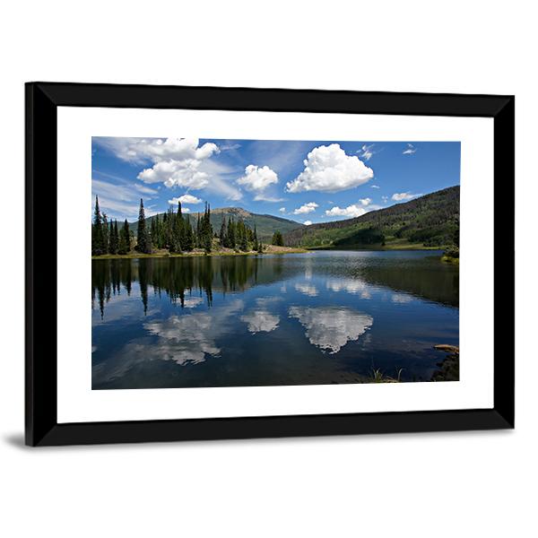 Clouds On Pearl Lake Canvas Wall Art-3 Horizontal-Gallery Wrap-25" x 16"-Tiaracle