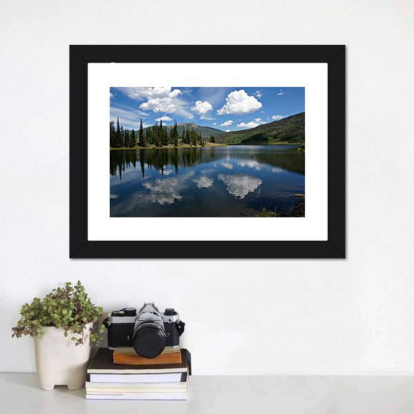 Clouds On Pearl Lake Canvas Wall Art-3 Horizontal-Gallery Wrap-25" x 16"-Tiaracle