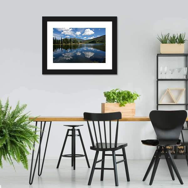 Clouds On Pearl Lake Canvas Wall Art-3 Horizontal-Gallery Wrap-25" x 16"-Tiaracle