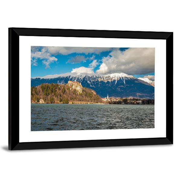 Clouds Over Lake Bled Canvas Wall Art-3 Horizontal-Gallery Wrap-25" x 16"-Tiaracle