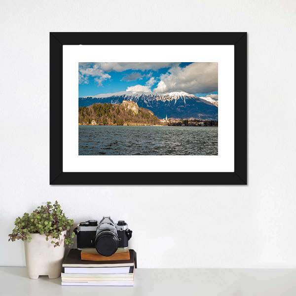 Clouds Over Lake Bled Canvas Wall Art-3 Horizontal-Gallery Wrap-25" x 16"-Tiaracle