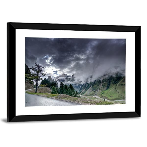 Clouds Over Mountains Canvas Wall Art-3 Horizontal-Gallery Wrap-25" x 16"-Tiaracle