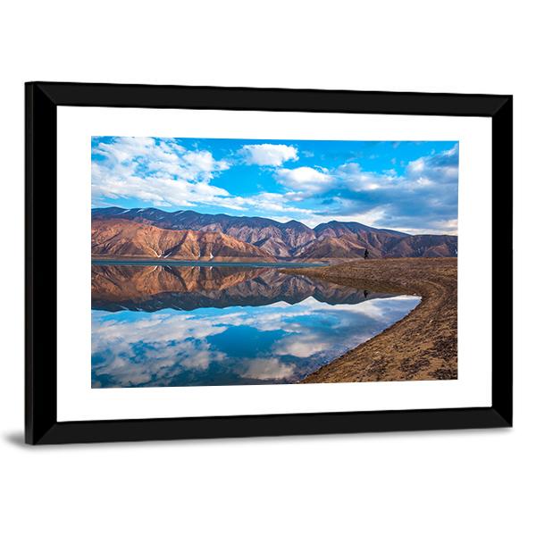 Clouds Reflection On River Canvas Wall Art-3 Horizontal-Gallery Wrap-25" x 16"-Tiaracle